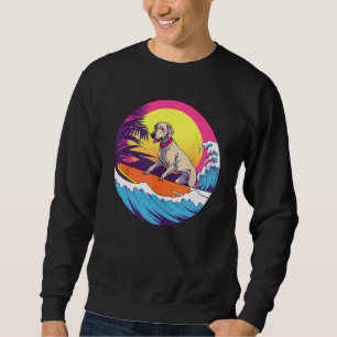 Weimaraner Surfing Funny Dog Beach Sweatshirt