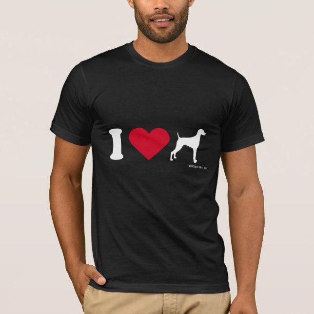 WEIMARANER T-SHIRT - I LOVE WEIMARANERS (Front)