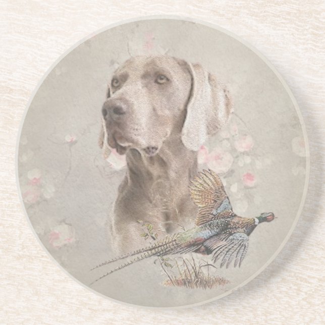 Weimaraner Tapestry Poster Acrylic Print Button Ke Coaster (Front)