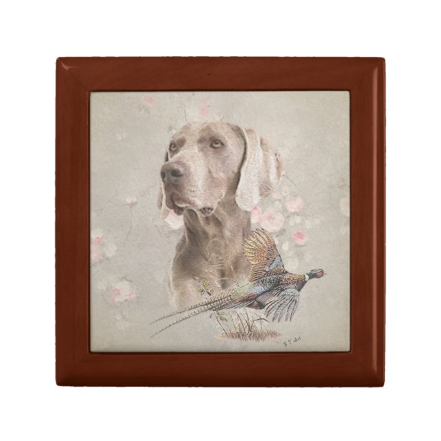 Weimaraner Tapestry Poster Acrylic Print Button Ke Gift Box (Front)