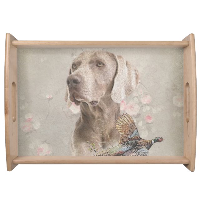 Weimaraner Tapestry Poster Acrylic Print Button Ke Serving Tray (Front)