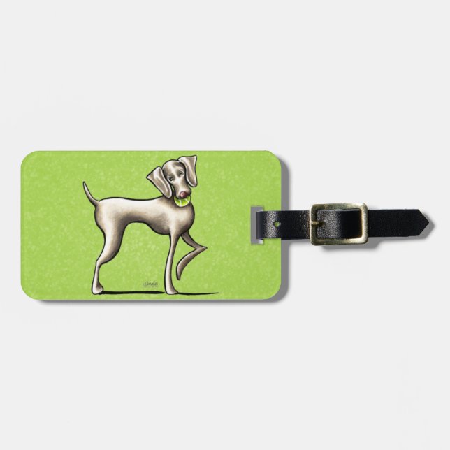 Weimaraner Tennis Pro Luggage Tag (Front Horizontal)