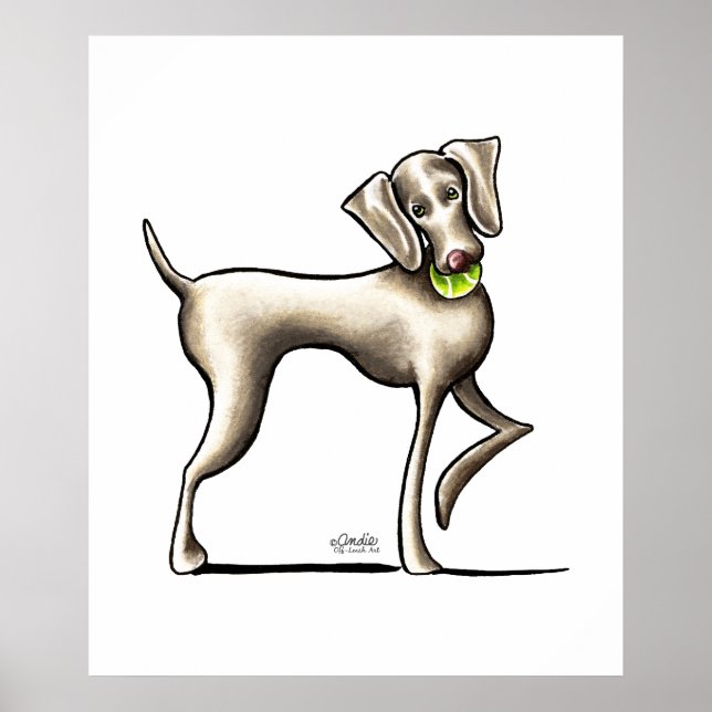 Weimaraner Tennis Pro Poster (Front)