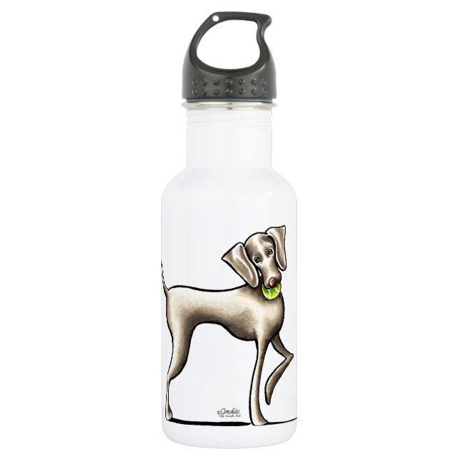 Weimaraner Tennis Pro Stainless Steel Water Bottle (Front)