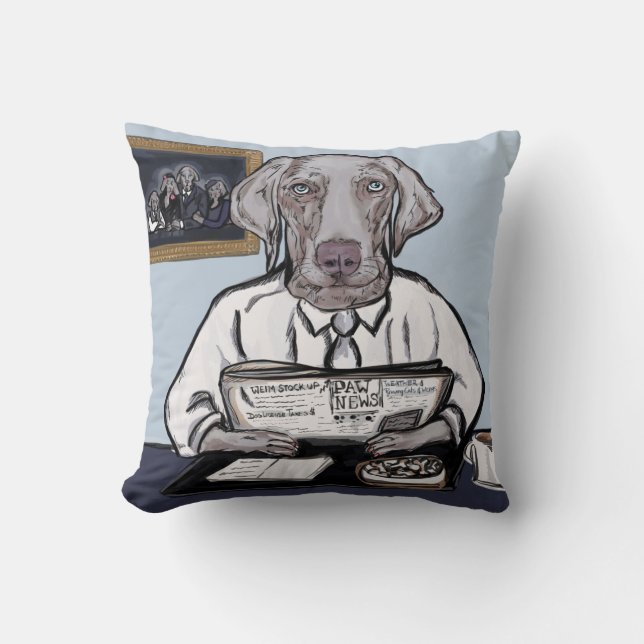 WEIMARANER THROW PILLOW (Front)