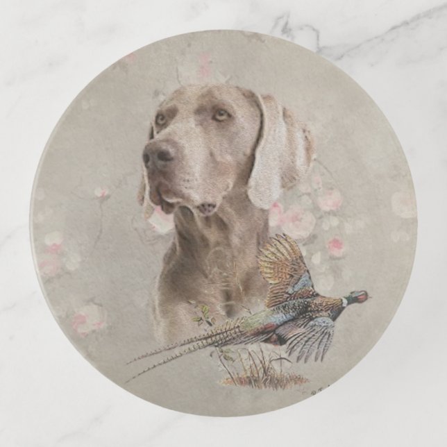 Weimaraner Trinket Tray (Front)