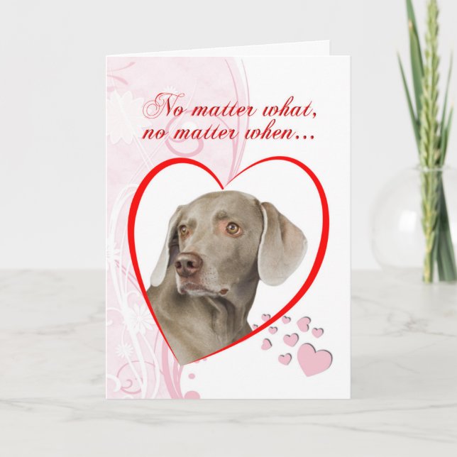 Weimaraner Valentine Holiday Card (Front)