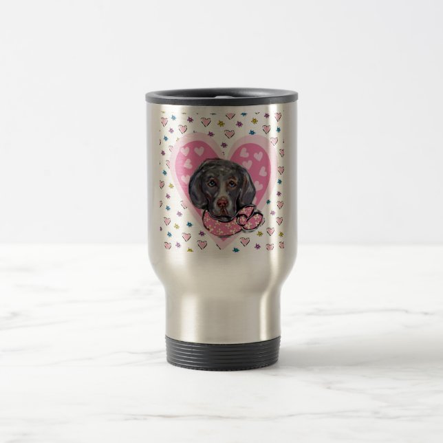 Weimaraner Valentine Travel Mug (Center)