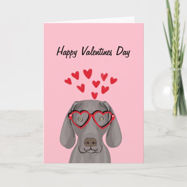 Weimaraner Valentines Love Card (Front)