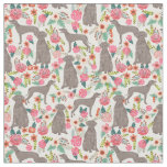 weimaraner vintage florals cream fabric