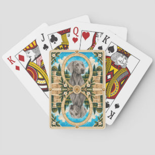 Weimaraner, Vintage Watercolor Dog Art Poker Cards