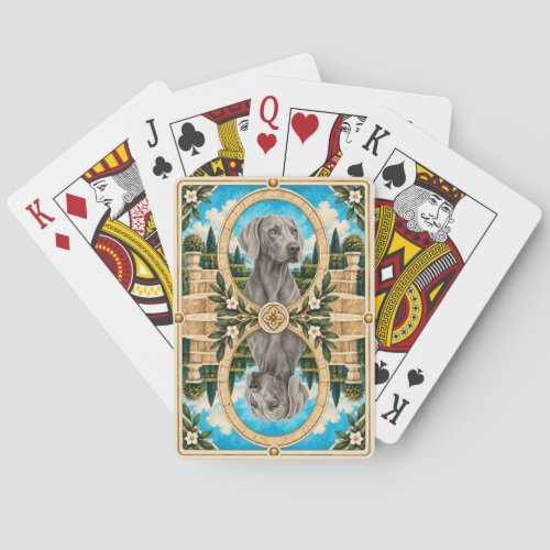 Weimaraner, Vintage Watercolor Dog Art Poker Cards