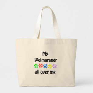 Weimaraner Walks Design Large Tote Bag