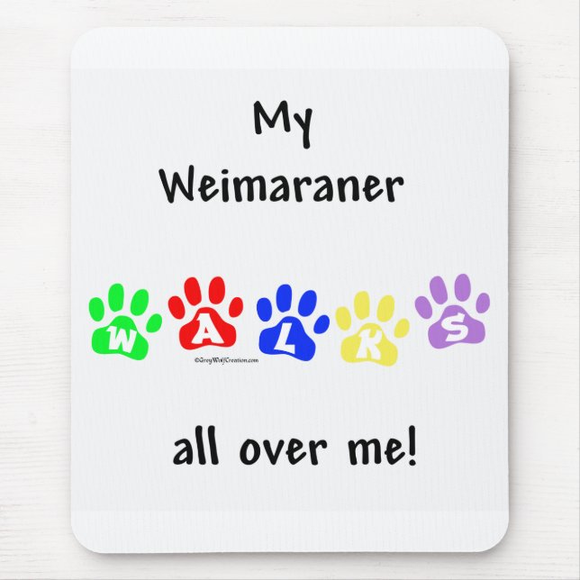 Weimaraner Walks Mouse Pad (Front)