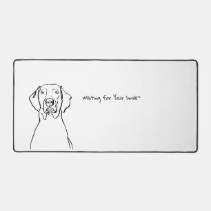 Weimaraner Whispers: Customizable Space Desk Mat