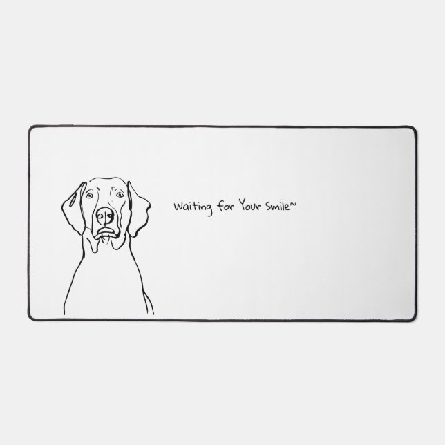 Weimaraner Whispers: Customizable Space Desk Mat (Front)