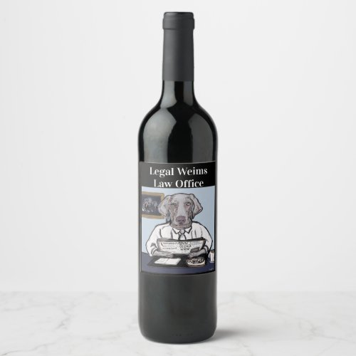 Weimaraner Wine Label