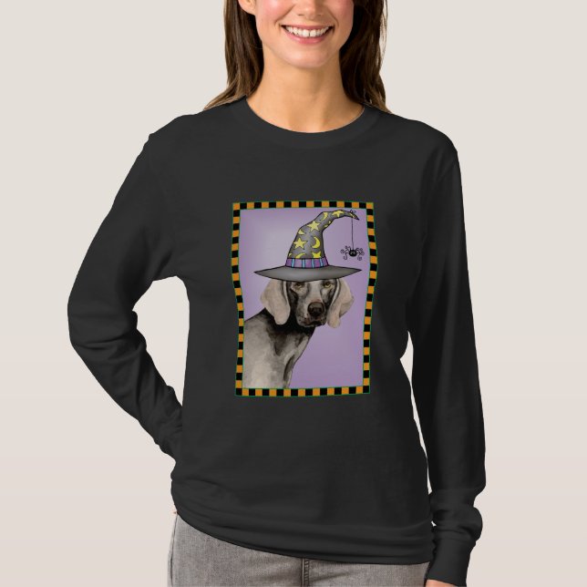 Weimaraner Witch T-Shirt (Front)