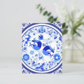 Weimaraners, Rabbits and Birds Otomi Blue & White (Standing Front)