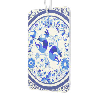 Weimaraners, Rabbits and Birds Otomi Blue & White Air Freshener