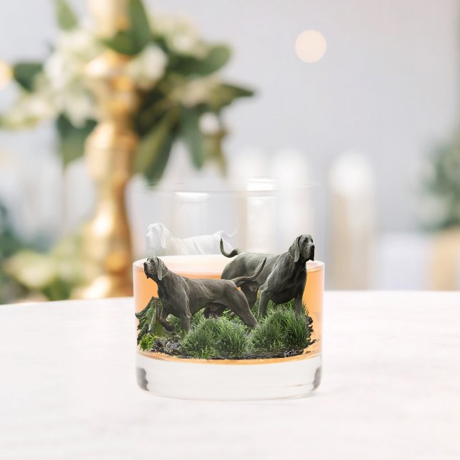 Weimaraners Whiskey Glass (Insitu (Wedding))