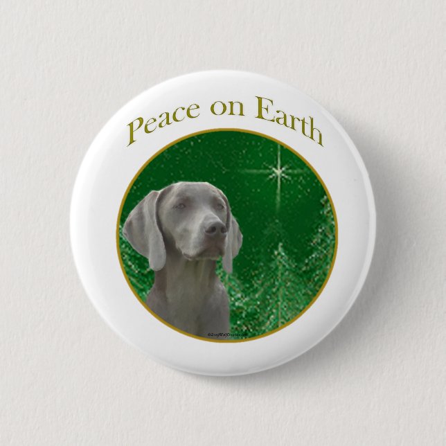 Weimeraner Peace on Earth - Button (Front)