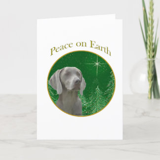 Weimeraner Peace on Earth Holiday Card