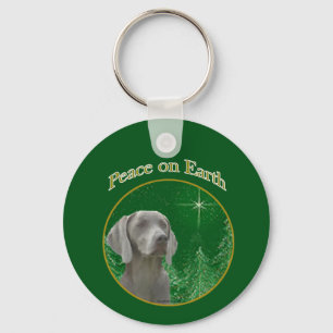 Weimeraner Peace on Earth Keychain