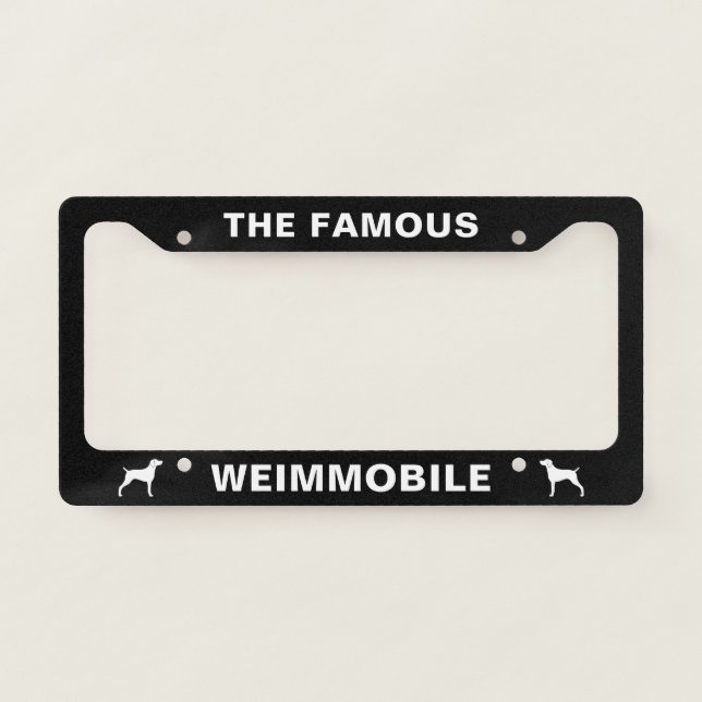 Weimmobile Weimaraner Dog Silhouettes Custom License Plate Frame (Front)