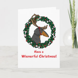 Weindeer Dachshund Christmas Card