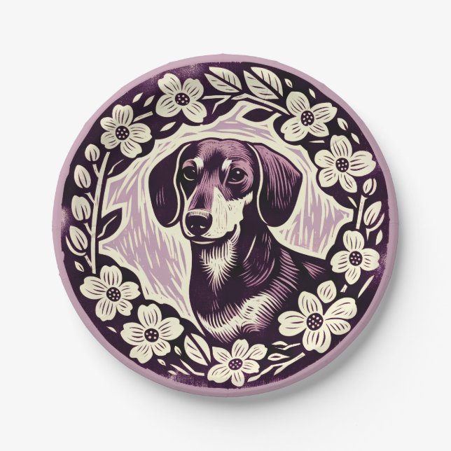 Weiner Dog Dachshund Sausage dogs pet              Paper Plates (Front)