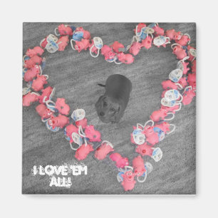 Weiner Dog Heart Magnet