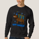 Weiner Dog Menorah,Festive Dog Mazel Tov Holiday H Sweatshirt<br><div class="desc">Weiner Dog Menorah, Festive Dog Mazel Tov Holiday Hanukkah</div>