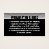 WEINGARTEN RIGHTS Business Card (Back)