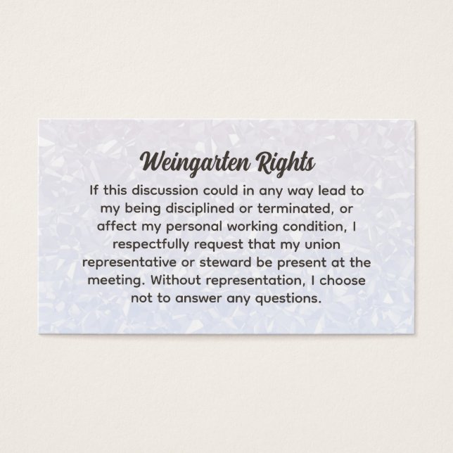Weingarten Rights Business Cards (Front)