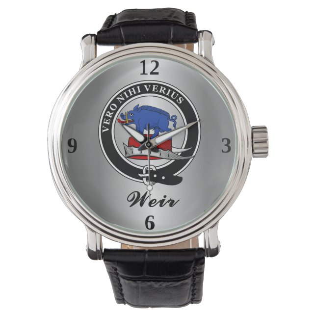 Weir Clan Badge Personalized Watch (Front)