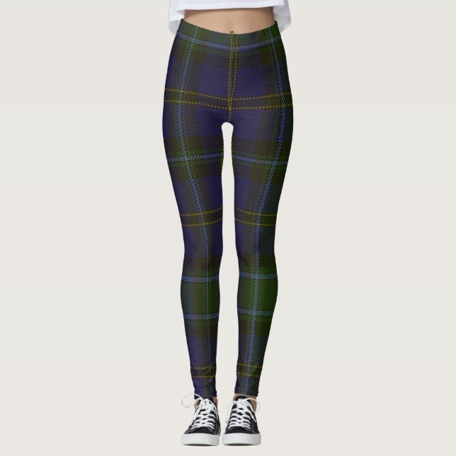 Weir Tartan Clan Plaid Leggings (Front)