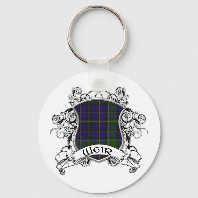 Weir Tartan Shield Keychain (Front)