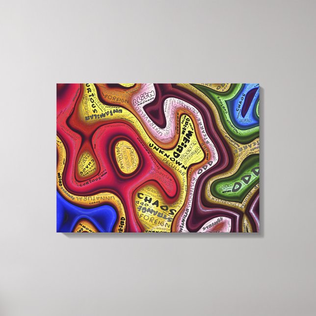 Weird Abstract Typography Canvas Print (Front)