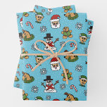 Weird and Funny Christmas Wrapping Paper Sheets<br><div class="desc">This Christmas wrapping paper features our favorite snowman and Santa Claus looking at a tasty and nervous gingerbread man, a goofy reindeer and sneaky elf. This listing is for 3 wrapping paper sheets with the pattern in varying sizes. Perfect for multiple presents or multiple people. Gift bags and other holiday...</div>