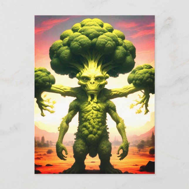 Weird Broccoli Monster Postcard (Front)