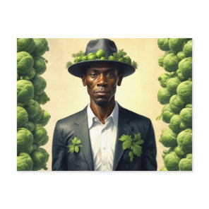 Weird Brussels Sprouts Man Postcard