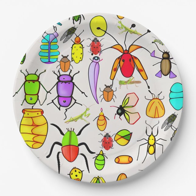 Weird Bugs and Insects Paper Plates (Front)