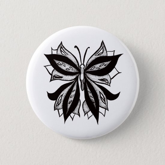 Weird Butterfly Tattoo Abstract Ink Drawing Button