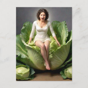 Weird Cabbage Lady Postcard
