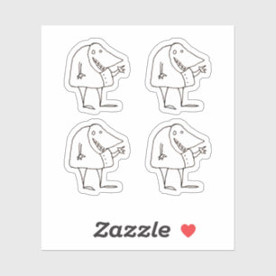Weird Cartoon Waving Guy Custom-Cut Vinyl Stickers
