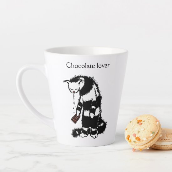 Weird Cat Creature Drooling Chocolate Lover Latte Mug