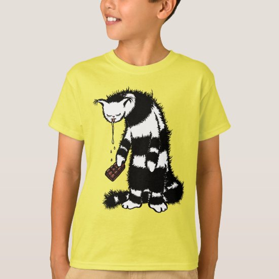 Weird Cat Creature Funny Chocolate Lover Kids T-Shirt