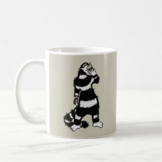 Weird Cat Skull Mask Whimsical Gothic Coffee Mug