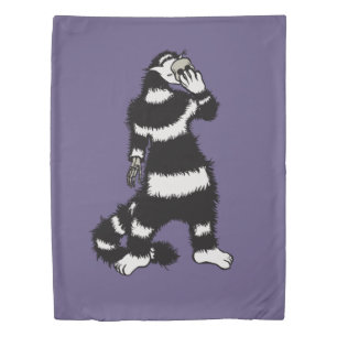 Weird Cat Skull Mask Whimsical Gothic Duvet Cover
